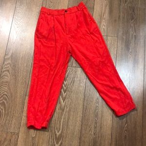 Zara red cropped pants